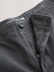 Grey Charcoal Baggy Fit Cotton Stretch Cargo Trousers - Image 8 of 11