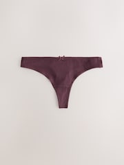 Berry Pink Thong Cotton Rich Knickers 5 Pack - Image 3 of 8