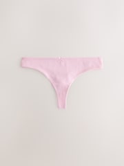 Berry Pink Thong Cotton Rich Knickers 5 Pack - Image 5 of 8