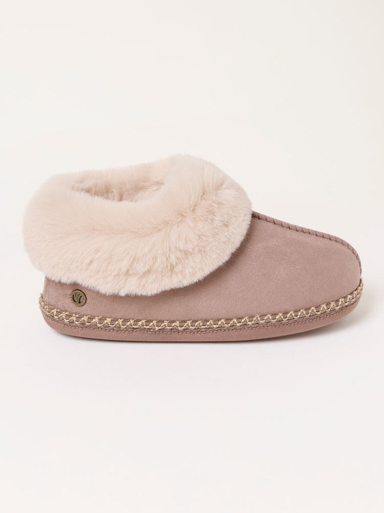 FatFace Maia Lilac Purple Faux Fur Boot Slipper - Image 1 of 3