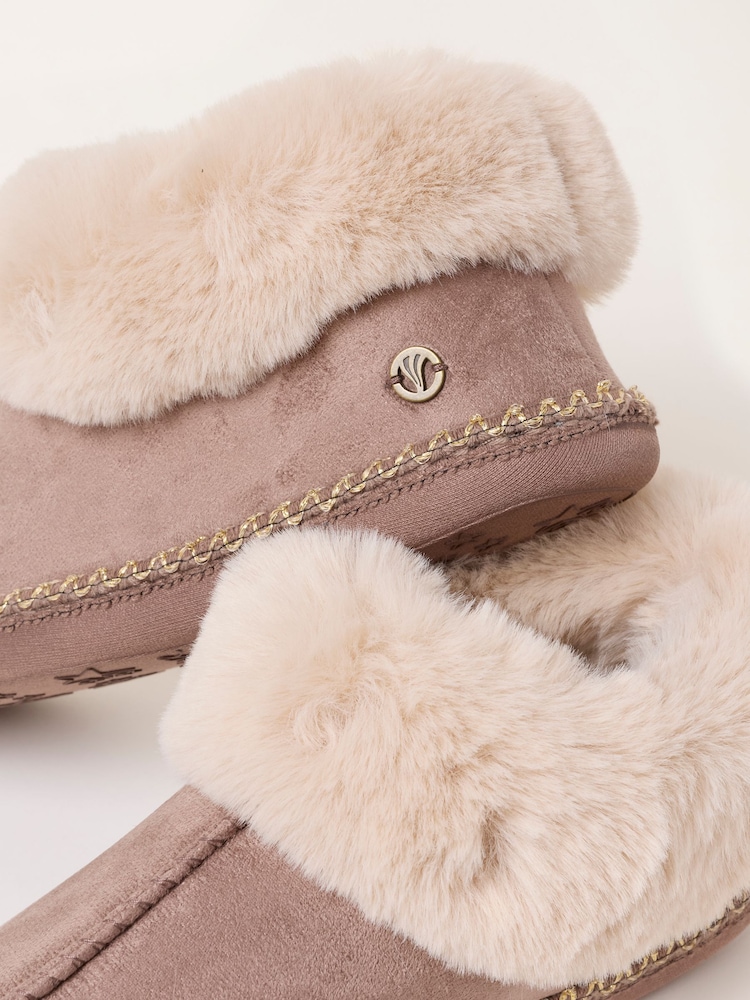 FatFace Maia Lilac Purple Faux Fur Boot Slipper - Image 2 of 3