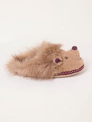 FatFace Novelty Brown Hedgehog Mule Slipper - Image 2 of 3
