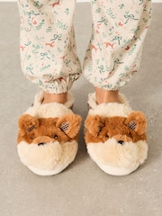FatFace Novelty Orange Fox Mule Slippers - Image 1 of 5