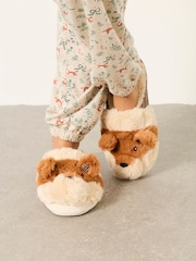 FatFace Novelty Orange Fox Mule Slippers - Image 2 of 5