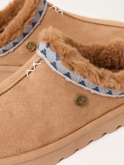 FatFace Lyra Tan Brown Mule Slippers - Image 4 of 5