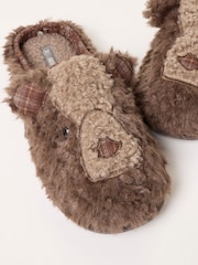 FatFace Novelty Brown Bear Mule Slipper - Image 2 of 3