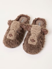 FatFace Novelty Brown Bear Mule Slipper - Image 3 of 3