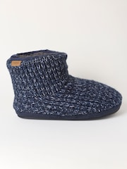 FatFace Matthew Navy Knitted Boot Slipper - Image 1 of 3
