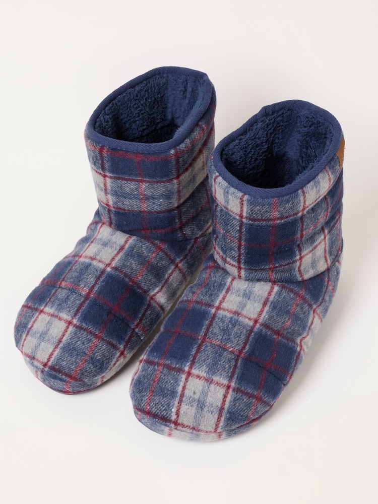 FatFace Sussex Navy Check Slipper Boots - Image 3 of 3 FatFace Sussex Navy Check Slipper Boots - Image 3 of 3