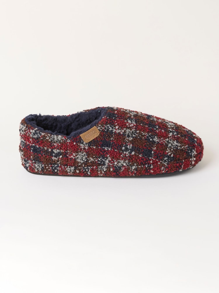 FatFace Arthur Red Checkered Mule Slipper - Image 1 of 3