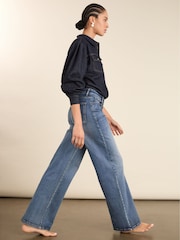 Baukjen Blue Marta Cotton Stretch Wide Leg Jeans - Image 2 of 4