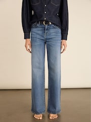 Baukjen Blue Marta Cotton Stretch Wide Leg Jeans - Image 3 of 4