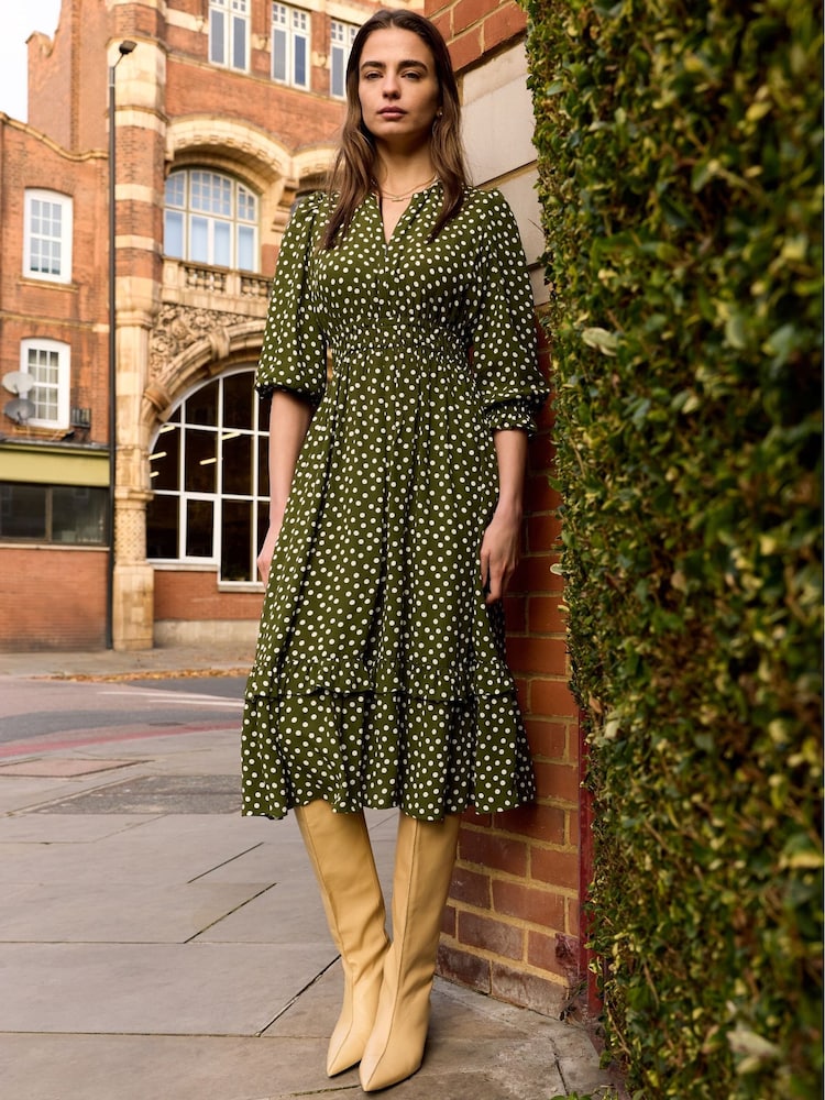 Baukjen Green Christine Printed Midi Dress - Image 2 of 5