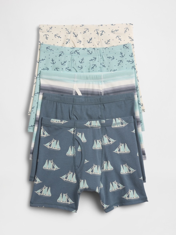 Gap Blue Stretch Cotton Boxer Briefs 5-Pack (2-mths) - Image 1 of 1 Gap Blue Stretch Cotton Boxer Briefs 5-Pack (2-mths) - Image 1 of 1