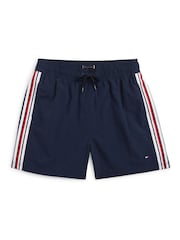 Blau - Tommy Hilfiger Medium Ithaca Badeshorts mit Kordelzug - Bild 1 von 2