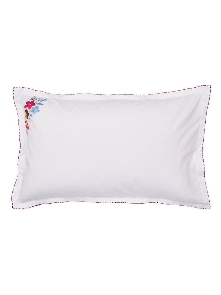 Land & Shore Multi Fia Embroidered 180 Thread Count Cotton Pillowcase Pair - Image 2 of 4