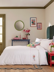 Land & Shore Multi Fia Embroidered 180 Thread Count Cotton Pillowcase Pair - Image 3 of 4