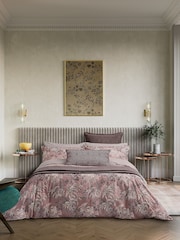 Bedeck of Belfast Pink or Grey Katara 200 Thread Count Cotton Pillowcase Pair - Image 2 of 5