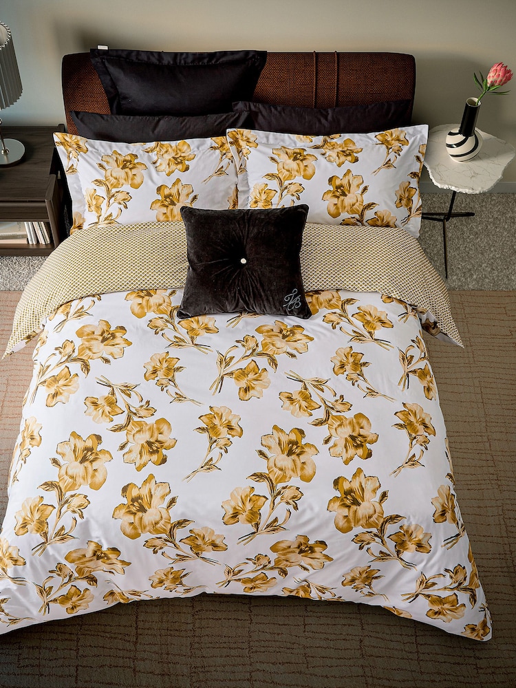 Ted Baker Ochre Midnight Garden 200 TC Cotton Sateen Duvet Set - Image 1 of 5