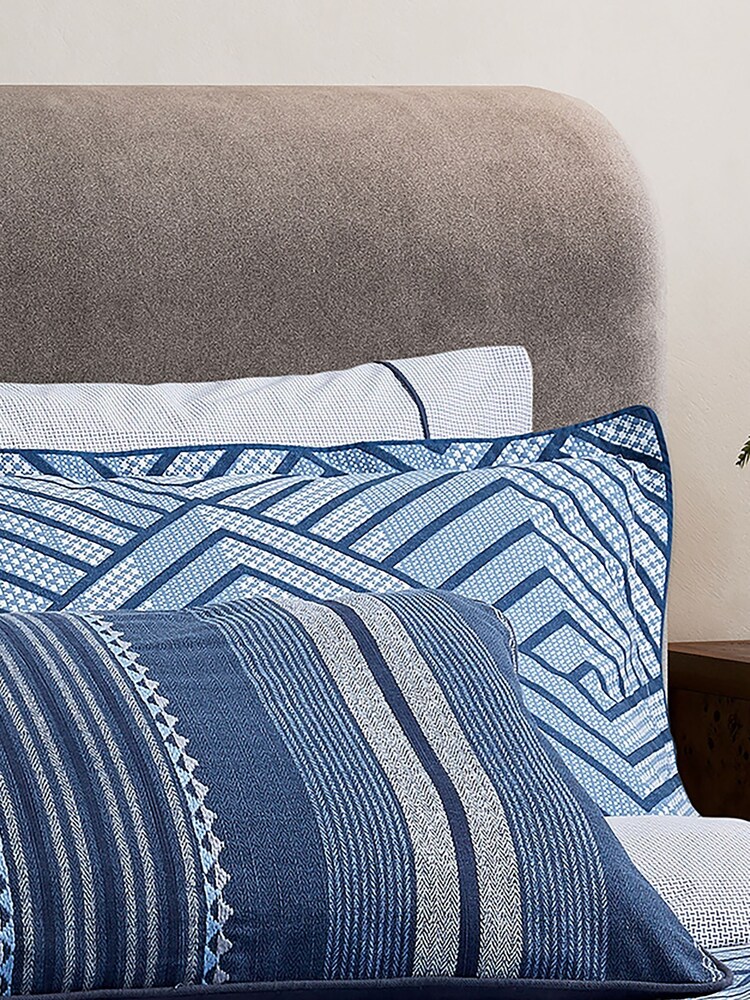 Bedeck of Belfast Indigo Kayah 200 Thread Count Cotton Pillowcase Pair - Image 1 of 5