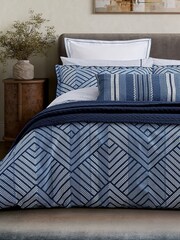 Bedeck of Belfast Indigo Kayah 200 Thread Count Cotton Pillowcase Pair - Image 3 of 5