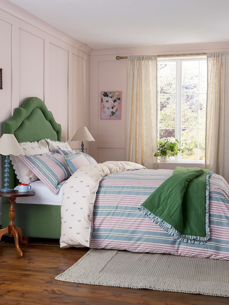 Joules Multi Come Rain Or Shine Stripe 180 TC 100% Cotton Duvet Set - Image 1 of 5