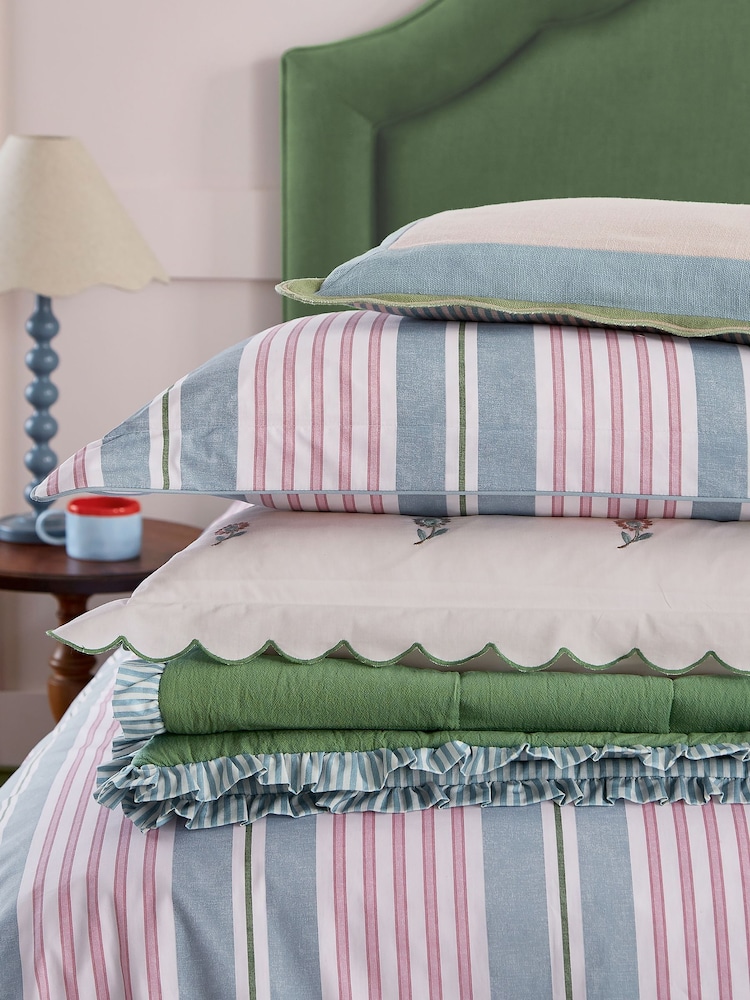 Joules Multi Come Rain Or Shine Stripe 180 TC 100% Cotton Duvet Set - Image 5 of 5