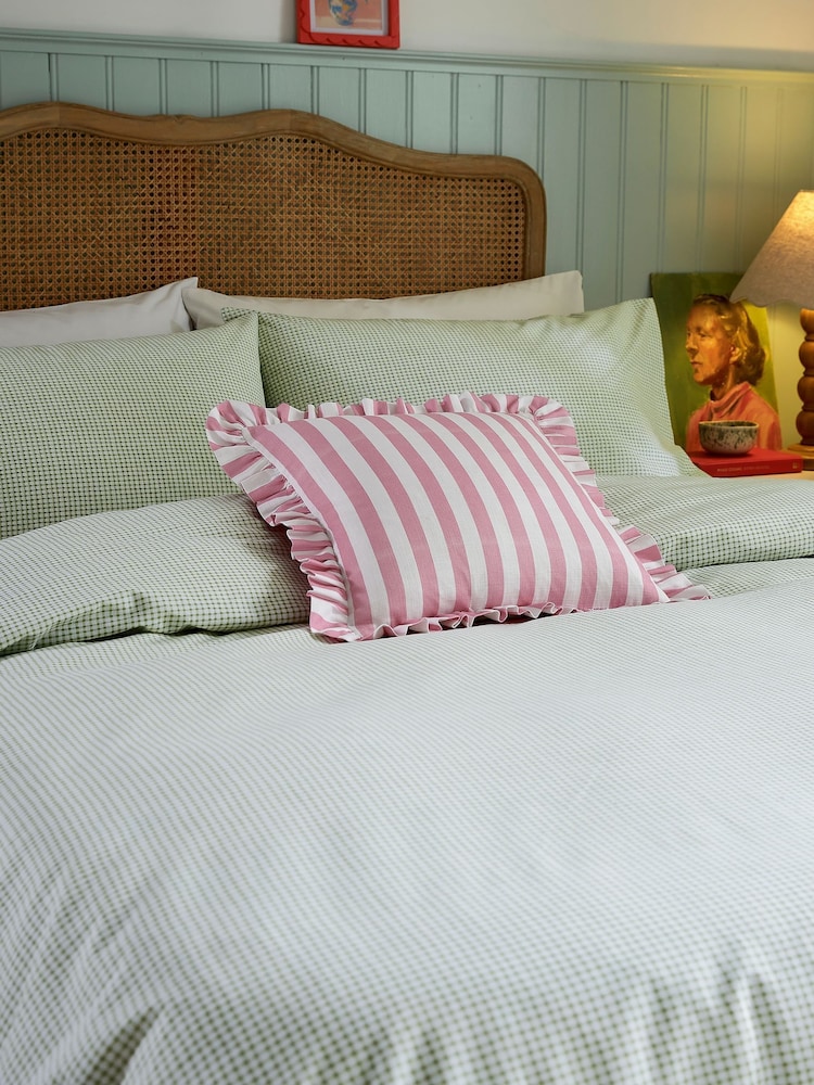 Helena Springfield Green Gingham Cotton Duvet Set - Image 1 of 5
