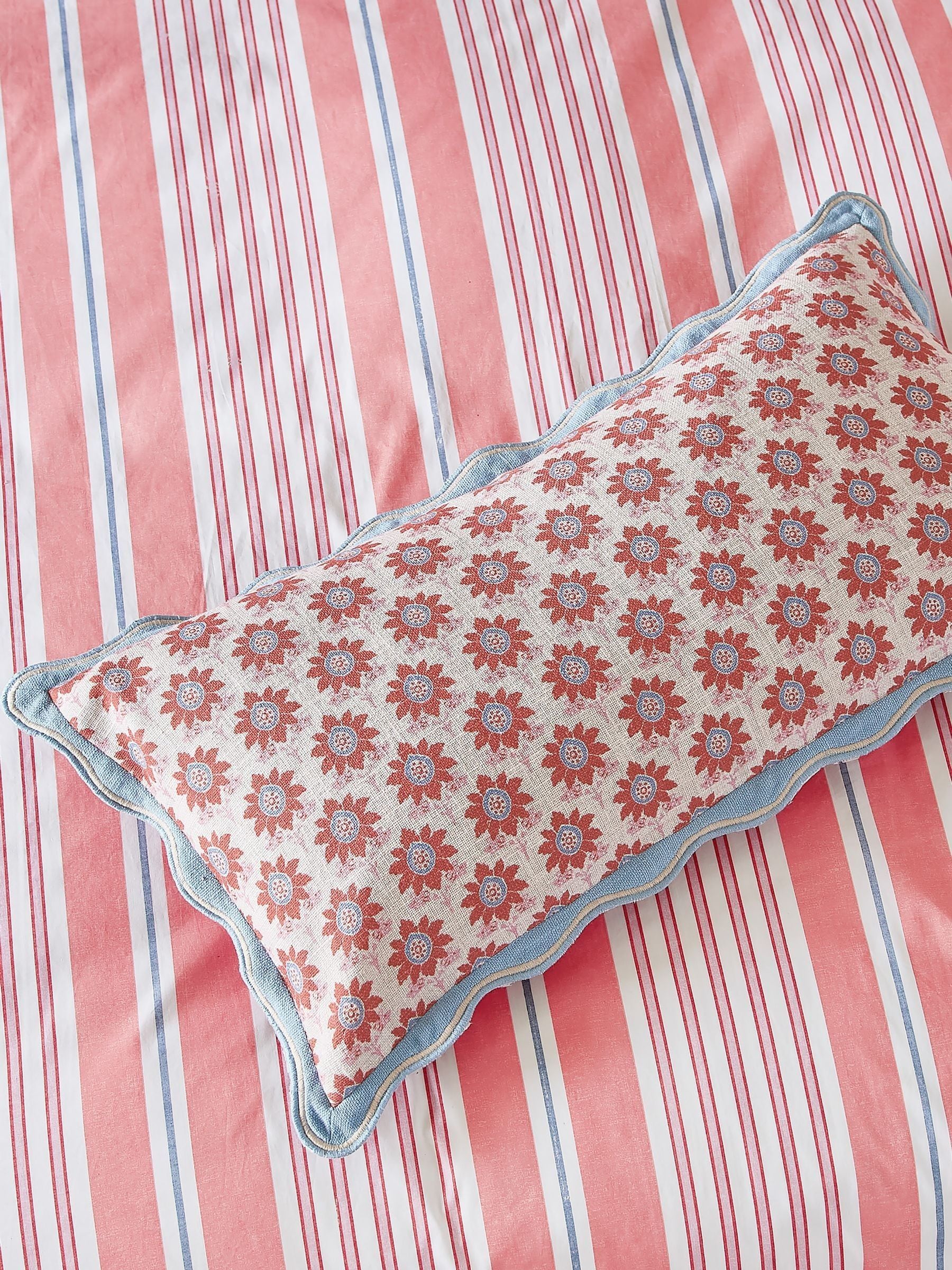 Joules Blue Siesta To Fiesta Scallop Cushion