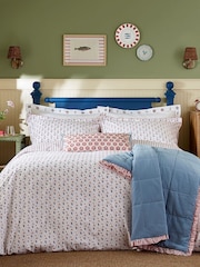 Joules Red Vanessa 180 TC 100% Cotton Duvet Set - Image 1 of 5