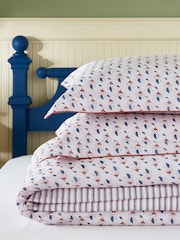 Joules Red Vanessa 180 TC 100% Cotton Duvet Set - Image 3 of 5