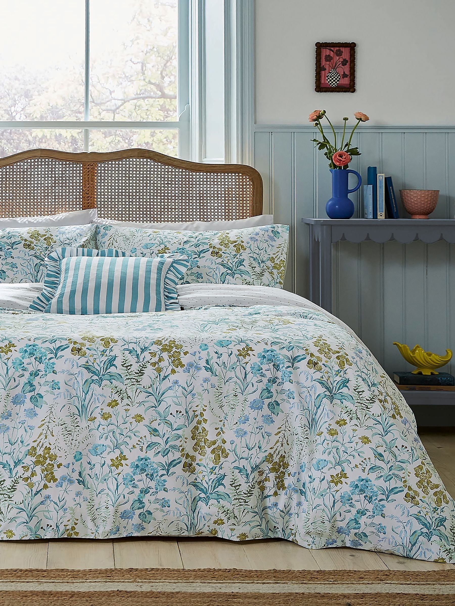 Buy Helena Springfield Aqua Foxglove Cotton Reversible Duvet Set
