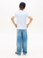 Tommy Hilfiger Blue Essential Flag Embroidery Crew Neck T-Shirt - Image 2 of 5