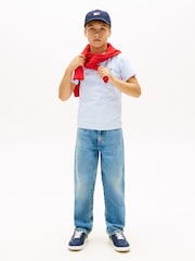 Tommy Hilfiger Blue Essential Flag Embroidery Crew Neck T-Shirt - Image 3 of 5