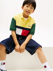 Tommy Hilfiger Yellow Colourblocked Pique Polo Shirt - Image 4 of 5