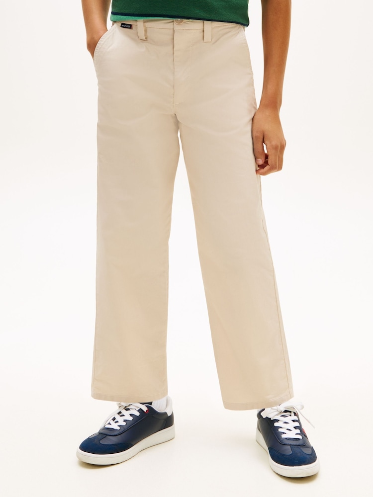 Tommy Hilfiger Brown Essential Lightweight Twill Loose Chinos - Image 1 of 5 Tommy Hilfiger Brown Essential Lightweight Twill Loose Chinos - Image 1 of 5