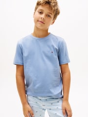 Tommy Hilfiger Blue Signature Crew Neck Lounge T-Shirts 2 Pack - Image 2 of 4