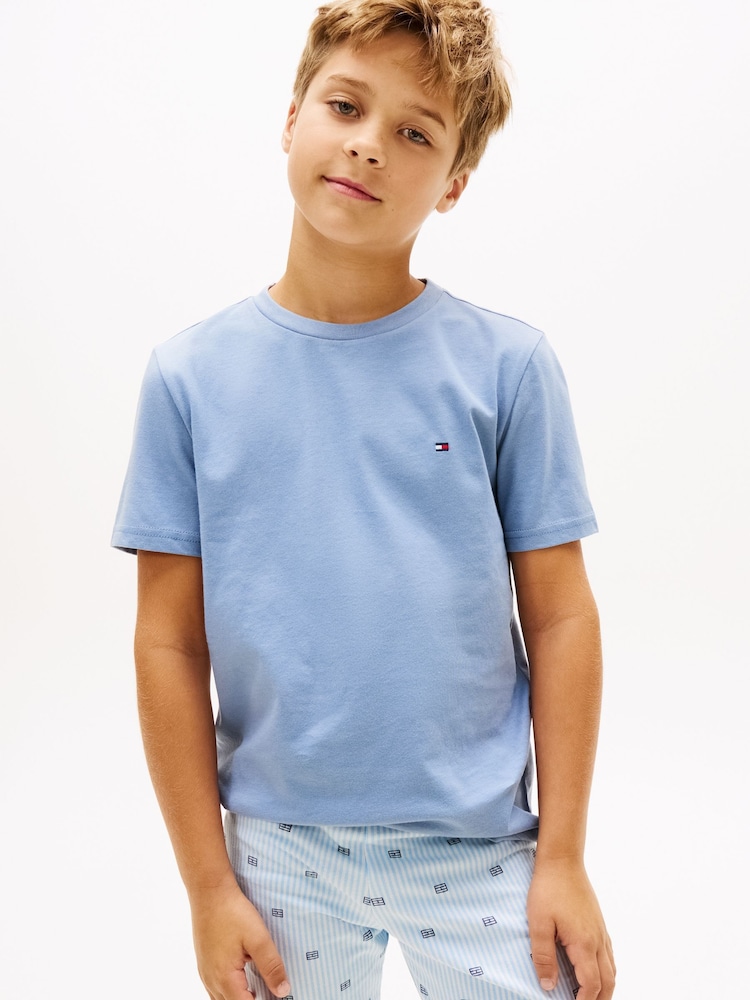 Tommy Hilfiger Blue Signature Crew Neck Lounge T-Shirts 2 Pack - Image 2 of 4