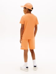 כתום - Tommy Hilfiger Logo Crew Neck Jersey T-Shirt - תמונה 2 מתוך 5