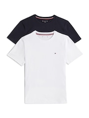Tommy Hilfiger Black Signature Crew Neck Lounge T-Shirts 2 Pack - Image 1 of 6