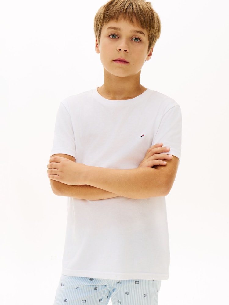 Tommy Hilfiger Black Signature Crew Neck Lounge T-Shirts 2 Pack - Image 2 of 6 Tommy Hilfiger Black Signature Crew Neck Lounge T-Shirts 2 Pack - Image 2 of 6