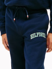 Tommy Hilfiger Blue Logo Embroidery Terry Joggers - Image 4 of 5
