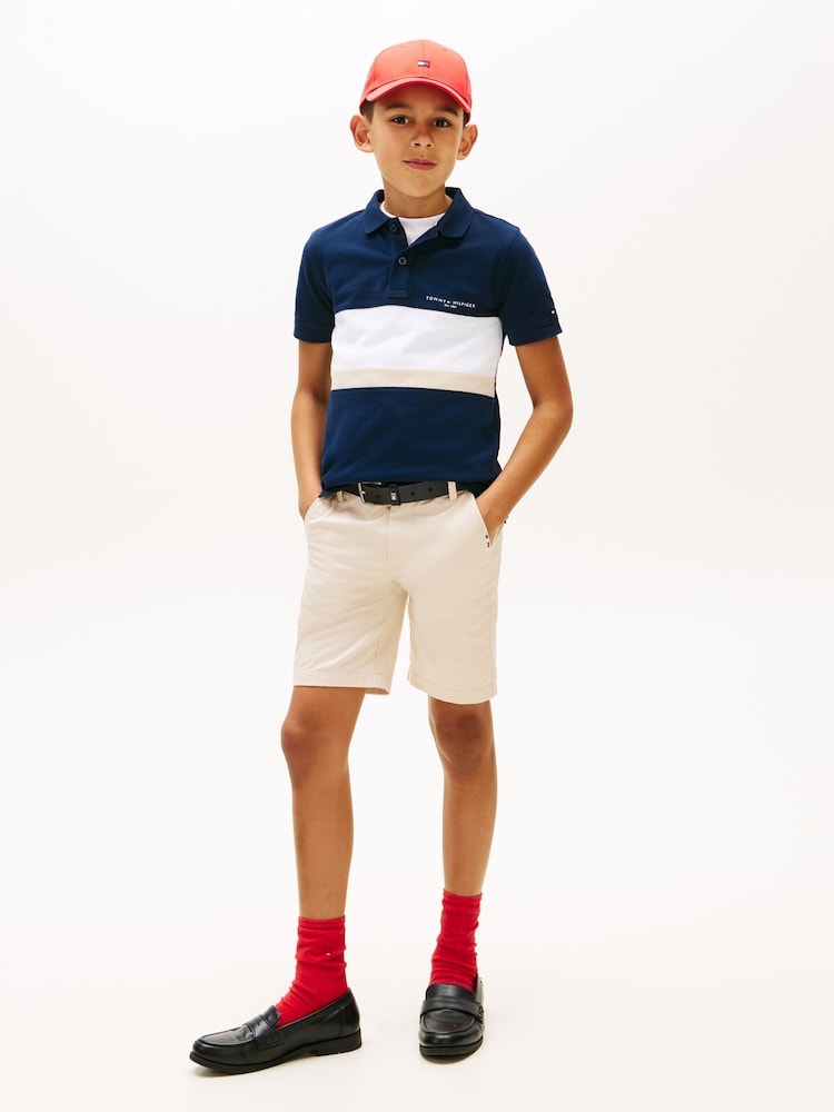 Tommy Hilfiger Blue Mini Colourblock Polo Shirt - Image 2 of 5