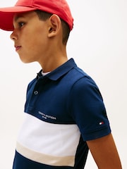 Tommy Hilfiger Blue Mini Colourblock Polo Shirt - Image 4 of 5