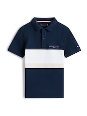 Tommy Hilfiger Blue Mini Colourblock Polo Shirt - Image 5 of 5