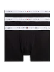 Tommy Hilfiger Black Signature Logo Waistband Trunks 3 Pack - Image 1 of 2