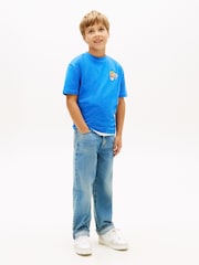 Tommy Hilfiger Blue Sticker Print Back Graphic Jersey T-Shirt - Image 3 of 5