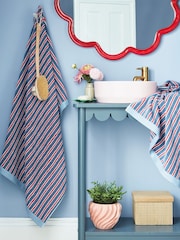 Land & Shore Blue or Red Causeway Cotton Towel - Image 1 of 2