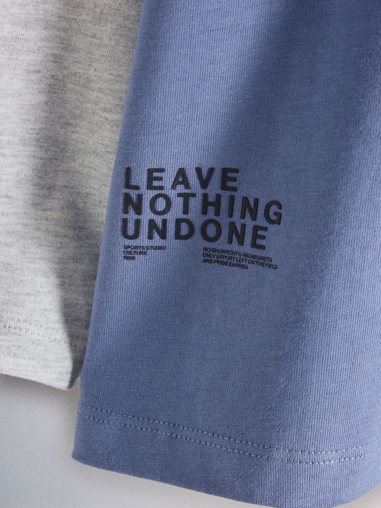 The Set 2 Pack Long Sleeve Mock Layer T-Shirts Multi - Image 5 of 5