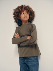 The Set 4 Pack Long Sleeve Piped T-Shirt Black/Green - Image 4 of 12